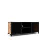18.5 H x 14.2 W x 41.3 D Rustic/ Black Modern Steel TV Cabinet with Cable Management and Tip Restraint Hardware