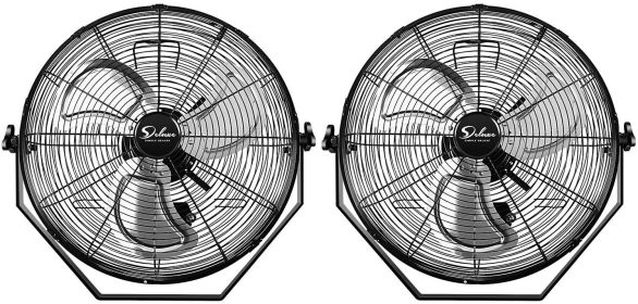 Simple Deluxe 20 Inch High Velocity 3 Speed, Black Wall-Mount Fan, 2-Pack