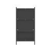 Bakers Rack with Cabinet,Bread Rack Coffee Station Microwaves Rack Storage Rack,4 Tier Kitchen Organizer Shelf for Dishes,Wine,Pots and Pans (Black)