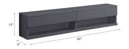 ACME Ximena Floating TV Stand, LED & Gray Finish 91347