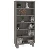 CD Cabinet Light Gray 17.7"x7.1"x39.4" Solid Wood Pine