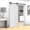 CRAZY ELF 30" x 80" "T" Style Wood Primed Standard Door Slab, DIY Unfinished Solid Wood Paneled Door, Interior Single Door Slab, Pre-Drilled Ready to