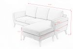 3020 L-shaped sofa with footrests can be left and right interchangeable plus double armrests 84.6"dark gray sofa suitable for living room apartment