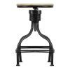 Vintage Metal Frame Swivel Counter Bar Stool with Round Seat, Brown and Black