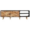TV Cabinet 55.1"x11.8"x17.7" Rough Mango Wood and Solid Acacia Wood