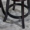 24" Counter Height Slat Back Swivel Stool, Espresso Finish, Charcoal Fabric Seat
