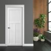 CRAZY ELF 30" x 80" "T" Style Wood Primed Standard Door Slab, DIY Unfinished Solid Wood Paneled Door, Interior Single Door Slab, Pre-Drilled Ready to