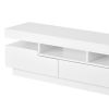 On-Trend TV Stand with 4 Open Shelves, Modern High Gloss Entertainment Center for 75 Inch TV, Universal TV Storage Cabinet with 16-color RGB LED Color