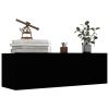 TV Cabinet Black 39.4"x11.8"x11.8" Engineered Wood