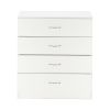 MDF Wood Simple 4-Drawer Dresser White