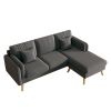3020 L-shaped sofa with footrests can be left and right interchangeable plus double armrests 84.6"dark gray sofa suitable for living room apartment