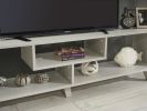 FurnisHome Store Parma Mid Century Modern Tv Stand Open Shelving Entertainment Centre 67 inch Tv Unit, Grey