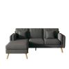 3020 L-shaped sofa with footrests can be left and right interchangeable plus double armrests 84.6"dark gray sofa suitable for living room apartment