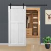 CRAZY ELF 30" x 80" "T" Style Wood Primed Standard Door Slab, DIY Unfinished Solid Wood Paneled Door, Interior Single Door Slab, Pre-Drilled Ready to