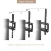 Height and Angle Adjustable Multi-Function Tempered Glass Metal Frame Floor With Lockable Wheels Mobile TV Stand, LCD/Plasma TV bracket 2 Tier Tempere