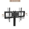 Height and Angle Adjustable Multi-Function Tempered Glass Metal Frame Floor With Lockable Wheels Mobile TV Stand, LCD/Plasma TV bracket 2 Tier Tempere