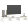 Monitor Stand White 23.6"x9.4"x4.1" Solid Wood Pine
