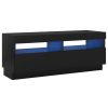 TV Cabinet with LED Lights Black 39.4"x13.8"x15.7"