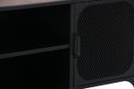 18.5 H x 14.2 W x 41.3 D Rustic/ Black Modern Steel TV Cabinet with Cable Management and Tip Restraint Hardware