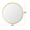 24" Wall Circle Mirror for Bathroom, Gold Round Mirror for Wall, 24inch Hanging Round Mirror for Living Room, Vanity, Bedroom