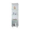 Glass Display Cabinet with 4 Shelves, Curio Cabinets for Living Room, Bedroom, Office, Black Floor Standing Glass Bookshelf, Quick Installation, 64.7*