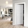 CRAZY ELF 30" x 80" "T" Style Wood Primed Standard Door Slab, DIY Unfinished Solid Wood Paneled Door, Interior Single Door Slab, Pre-Drilled Ready to