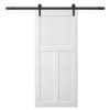 CRAZY ELF 30" x 80" "T" Style Wood Primed Standard Door Slab, DIY Unfinished Solid Wood Paneled Door, Interior Single Door Slab, Pre-Drilled Ready to
