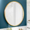 24" Wall Circle Mirror for Bathroom, Gold Round Mirror for Wall, 24inch Hanging Round Mirror for Living Room, Vanity, Bedroom