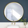 24" Wall Circle Mirror for Bathroom, Gold Round Mirror for Wall, 24inch Hanging Round Mirror for Living Room, Vanity, Bedroom