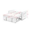 Loveseats Sofa Bed with Pull-out Bed, Adjsutable Back and Two Arm Pocket,Grey