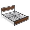 Industrial Platform Full Bed Frame/Mattress Foundation with Rustic Headboard and Footboard, Strong Steel Slat Support, No Box Spring Needed, Noise Fre