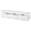 On-Trend TV Stand with 4 Open Shelves, Modern High Gloss Entertainment Center for 75 Inch TV, Universal TV Storage Cabinet with 16-color RGB LED Color