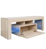 CRAZY ELF Modern TV Cabinet, Media Console Table, Entertainment Center Stand with LED Lights and Storage Cabinet, Up to 60" TV (51.2" Lx14.2 W√ó17.7"