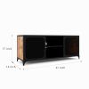 18.5 H x 14.2 W x 41.3 D Rustic/ Black Modern Steel TV Cabinet with Cable Management and Tip Restraint Hardware