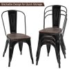 18 Inch Set of 4 Metal Dining Chair with Stackable Design
