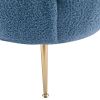 Modern Comfy Leisure Accent Chair; Teddy Short Plush Particle Velvet Armchair with Ottoman for Living Room