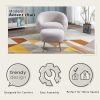 Modern Comfy Leisure Accent Chair; Teddy Short Plush Particle Velvet Armchair with Ottoman for Living Room