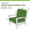 45" x 22.75" Solid Tan Rectangle Outdoor 2-Piece Deep Seat Cushion