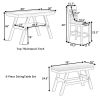 6-Piece Wood Counter Height Dining Table Set with Storage Shelf;  Kitchen Table Set with Bench and 4 Chairs; Rustic Style