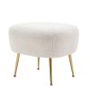 Modern Comfy Leisure Accent Chair; Teddy Short Plush Particle Velvet Armchair with Ottoman for Living Room