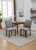 Cotton Linen Dining Chairs Set of 2, Parsons Diner Chairs Upholstered Dining Room Chairs with High Back Padded Dining Chairs with Solid Wood Legs for