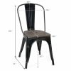 18 Inch Set of 4 Metal Dining Chair with Stackable Design
