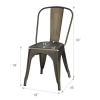 18 Inch Set of 4 Metal Dining Chair with Stackable Design