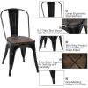 18 Inch Set of 4 Metal Dining Chair with Stackable Design